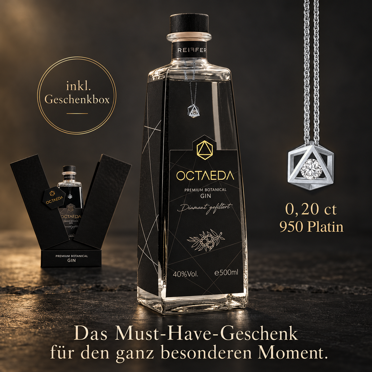 Handgefertigte Brillantkette im Gin