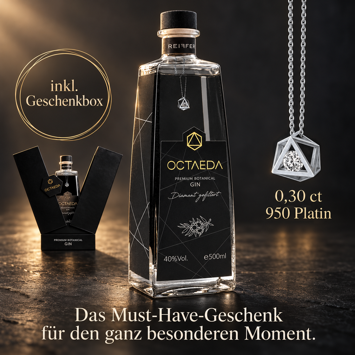 Handgefertigte Brillantkette im Gin