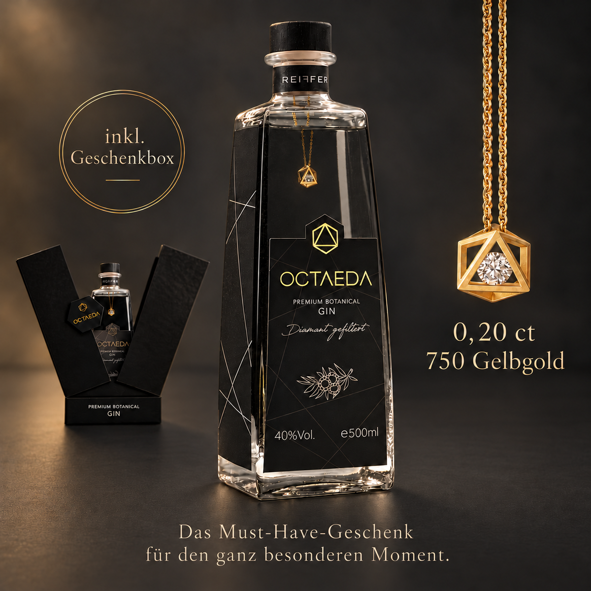 OCTAEDA Gin mit Brillantkette 0,20 ct – inkl. Geschenkbox